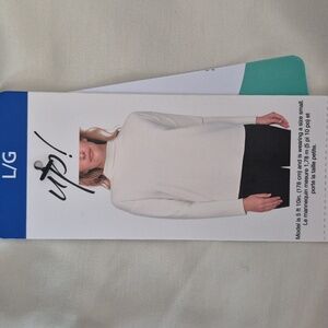 L: UP! Tencel Mock Neck Sweater White